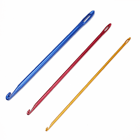 3 Stykker Tunisisk Afghansk Heklenål i Aluminium Strikkenål Håndveving Strikkeverktøy DIY