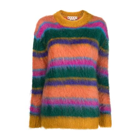 Marni Round-neck Strik Grøn, Dame Striktrøjer, Størrelse: XS