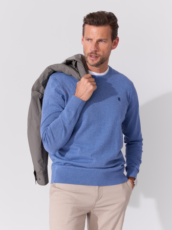 MATCH - Georg genser - Redford - Str. L - Herre - Gensere & Cardigans - Blå - 100% bomull