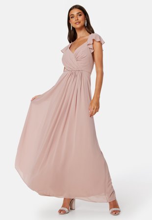 Bubbleroom Occasion - Rosabelle Tie Back Gown - Dusty pink - Kläder