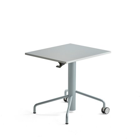 Sitz-Steh-Tisch ARISE, 600x700 mm, Gestell grau, Laminat grau