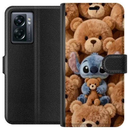 Kompatibelt Lommeboketui til OnePlus Nord N300 Stitch omgitt av brune teddybjørner med en liten teddybjørn i fanget i en søt og koselig kawaii-design