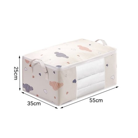Quilt Förvaringsväska Kläder Sängväska Polyester Fiber Dust Bag Beige S