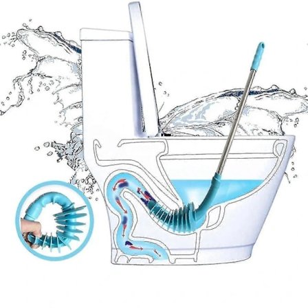 【PP】WC-mäntä, mäntätyyppinen WC-viemärinavaaja joustavalla kumipäällä, ruostumattomasta teräksestä valmistettu kahva, WC-imukuppi