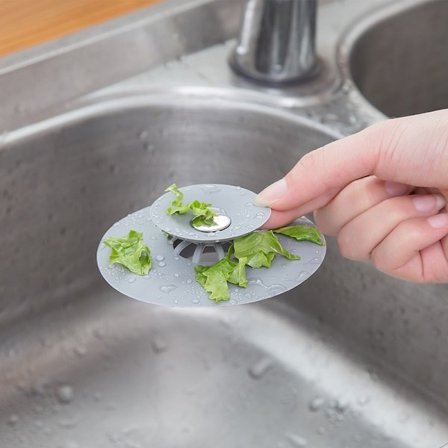 Harmaa 5 kpl silikoninen lavuaarin suodatin, viemäritulppa, 10 cm halkaisija, suihkun hiussuodatin, suihkuviemäriin, keittiön lavuaariin, kylpyhuoneen