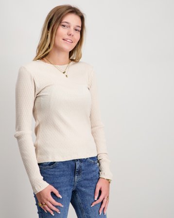 LMTD NLFNINUSA LS O-NECK S TOP Beige Genser Jente - Kids Brand Store