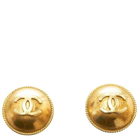Chanel Vintage Earrings Gul, Dame Vintage Smykker, Størrelse: ONE Size