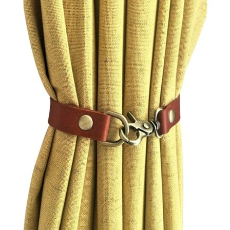 Læder Gardin Tilbageholdere 2stk Læder Gardin Bånd Gardin Strop Sort Gardin Holdbacks til Kontor Stue Gardin Spænde