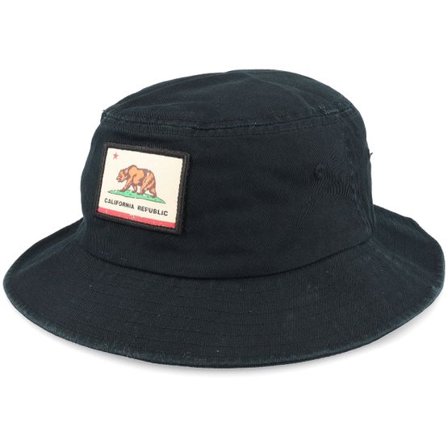 American Needle - Svart bucket Hatt - California Twill Patch Black Bucket @ Hatstore