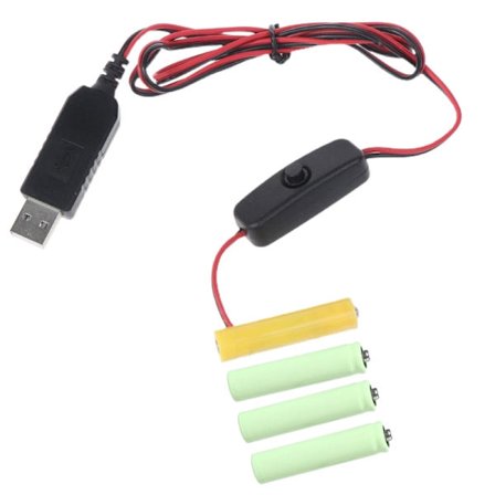 USB Power Converter AAA Batteri Eliminatorer Udskift 4 stk 1,5V AAA batterier