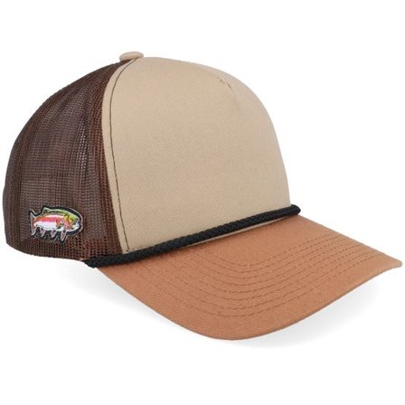 Skillfish - Brun trucker Keps - Tiny Rainbow Rope Khaki/Brown/Caramel A-frame Trucker @ Hatstore