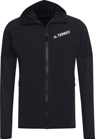 Adidas Men's Techrock Flooce Wind Hooded Jacket Men Mid layer tops Black M