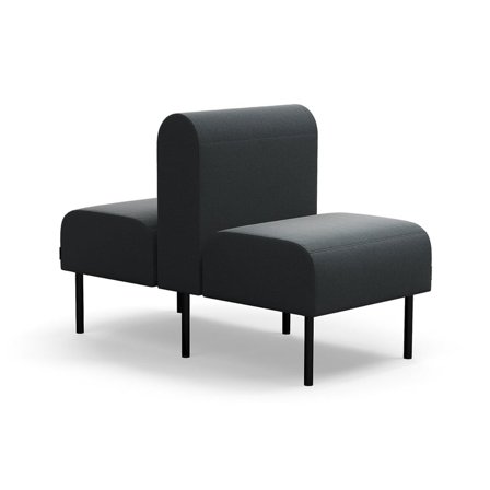 Modular sofa VARIETY, 1-seater, double, fabric Pod CS, anthracite