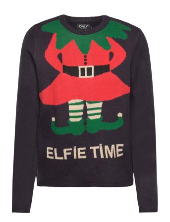 Onlxmas Selfie Ls O-Neck Box Knt Navy ONLY