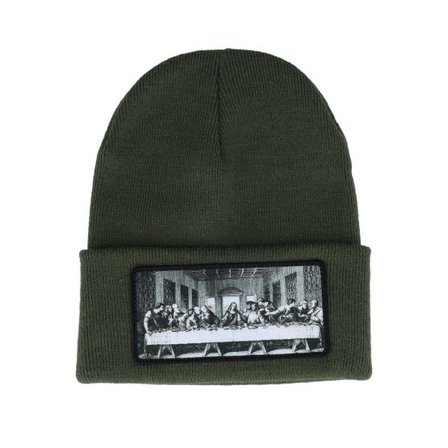 Public Domain - Grön cuff Beanie - Last Supper Beanie Olive Green Cuff @ Hatstore