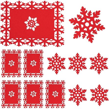 12 stycken julunderlägg och -bricka