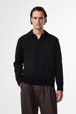NN.07 Hope 6683 Polo Herren Schwarz Wolle