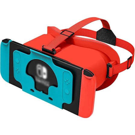 VR-headset - Designad för Nintendo Switch LCD/OLED, VR-glasögon med justerbara HD-linser, kompatibel med Virtual Reality-spelupplevelse (Blå och Ora