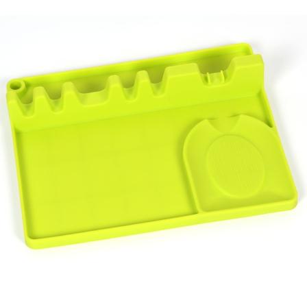 Skjeholder, 2 i 1 Silikon Redskapsholder med Dryppmatte for