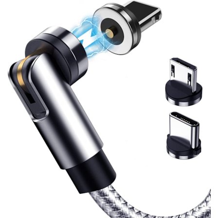 FOR Magnetisk laddningskabel 1-pack - 540° roterande magnetisk