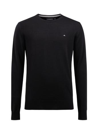 Lyle True Merino Strikkegenser M. Rund Krage Svart J. Lindeberg*Betinget Tilbud