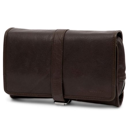 Beauty case Montreal in pelle marrone da appendere per uomini - Beauty case