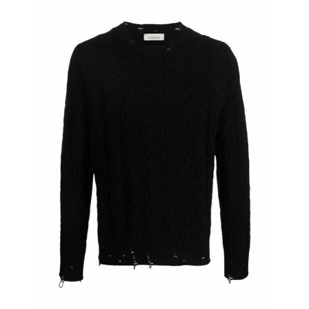 Laneus, Round-neck Knitwear Zwart, Heren, Maat:S