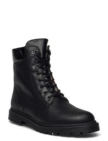 Hand Made Low Boot Vinterstøvler Med Snøre Sort Arauto RAP