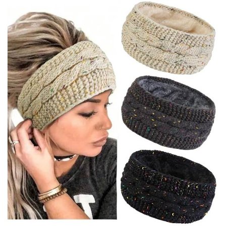 Hårbøjle, Hårbøjle til kvinder, Sportshårbøjle, Vinterhårbøjle til kvinder, Varm vinterhårbøjle til kvinder, Vintertilbehør til kvinder, Varm, Beige, 