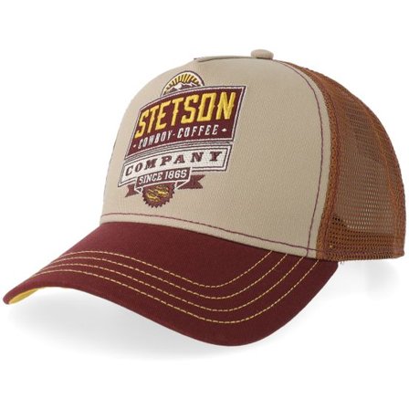 Stetson - Beige trucker Keps - Barista Company Brown/Beige A-Frame Trucker @ Hatstore
