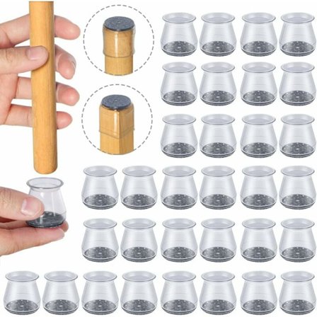 32-pak stolbenbeskyttere med filtpude, små runde gennemsigtige silikonebeskyttere til trægulve