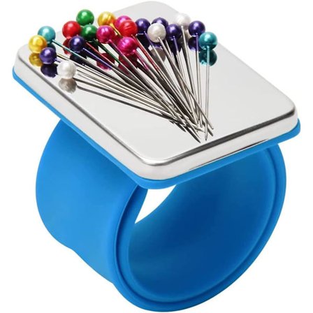 Blå - Magnetisk sy nålepude, 1 stk magnetiske nåle armbånd,