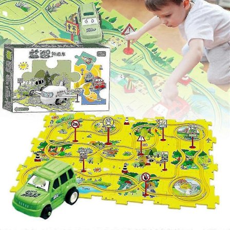 Trackmates Børne Bilbane Sæt, 2024 Bedste Puzzle Racer Børne Bilbane Sæt