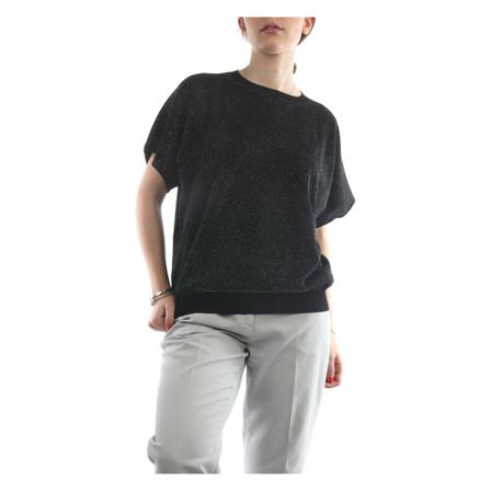 Fabiana Filippi, Mad 271W054-F194 Crewneck Zwart, Dames, Maat:L,Katoen