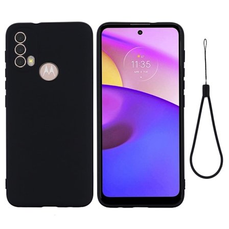 Matte Liquid Silikone Cover til Motorola Moto E30 / E40 / E20 - Sort