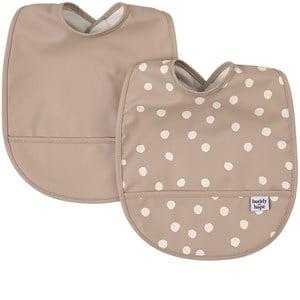 Buddy & Hope 2-Pack Taupe Dots Bibs One Size - Baby feeding - One size - Brown