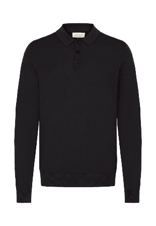 Casual Friday Cfosvald Knitted Polo Pullover Tröjor Herr Svart L