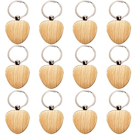 12 kappaletta tyhjiä sydämenmuotoisia puisia avaimenperiä DIY puuavaimenrenkaita avaintunnisteita DIY-lahjoja