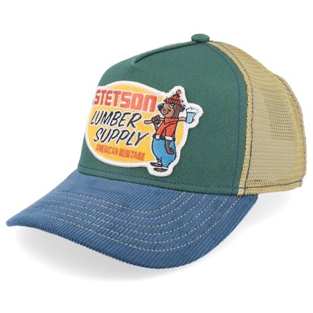 Stetson - Kids Lumber Supply Green/Blue Trucker Trucker Green Cap - @ Hatstore