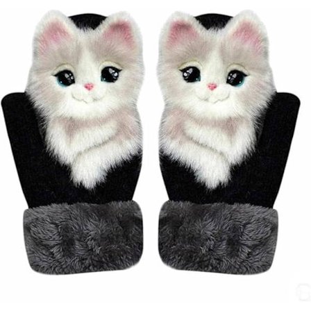 Håndstrikkede dyrevanter, søde dyr strikkede handsker hele fingre T