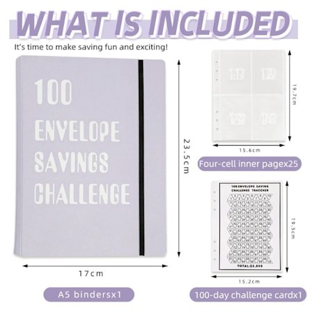 Binder Budget Planlægnings Notesbog Finansiel Plan Kuvert LILLA lilla