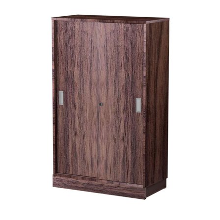 DENORD DESIGN Skjutdörrskåp 3xA4 800 mm valnöt - Lyreco - Kontorsmöbler och inredning - Skåp och hyllor - Skåp