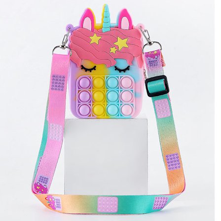 Pop It Väska, Pop-It Tryck Bubbla Fidget Leksak Axelväska för