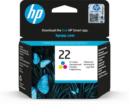 HP 22 - farge (cyan, magenta, gul) - original - blekkpatron
