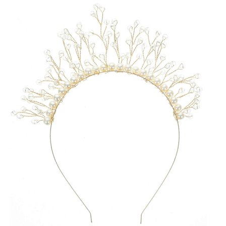 Perlehårbånd Dekorativt Hårbånd Krystalhårbånd Damehårbånd Brudehårbånd til Bryllup