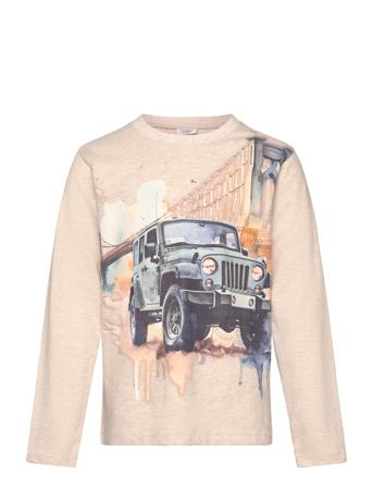 Hcanton - T-Shirt Tops T-shirts Long-sleeved T-shirts Beige Hust & Claire
