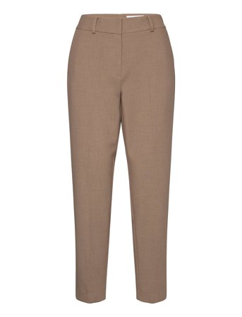 Slfrita-Ria Mw Crop Pant Camel Mel Noos Bukser Med Rette Ben Beige Selected Femme*Betinget Tilbud