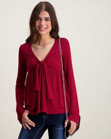 RYVLS Bow L/S Jersey Top Rød Toppe/Bluser Pige - Kids Brand Store