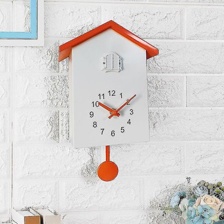 Veggur i nordisk stil Gjøk ut av vinduet for å rapportere tid Liten fugl på tide Alarm Vegghengt klokke Hjemmedekorasjon