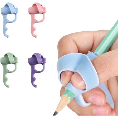 Artilife 4-pack Blyertsgrepptränare för både vänster- och högerhänta, hjälpmedel för barn att lära sig skriva rätt i förskolan {db}